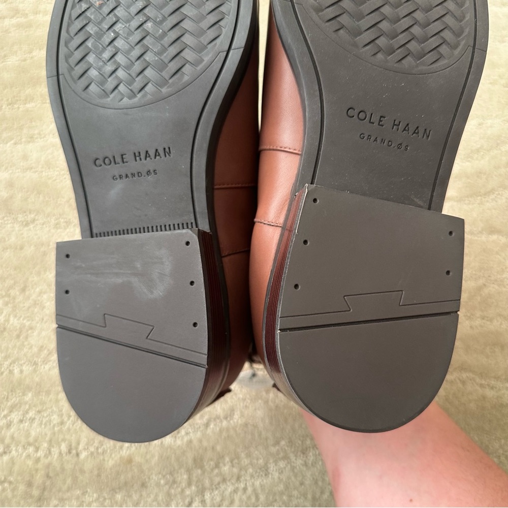 NEW COLE HAAN Nora Leather Ankle Chelsea Waterproof Boots Chestnut Brown Sz 9.5 - Picture 10 of 13